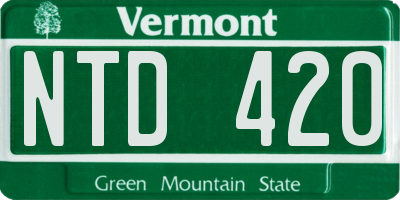 VT license plate NTD420