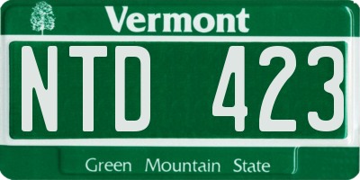 VT license plate NTD423