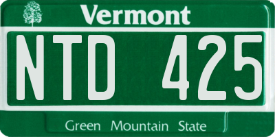VT license plate NTD425