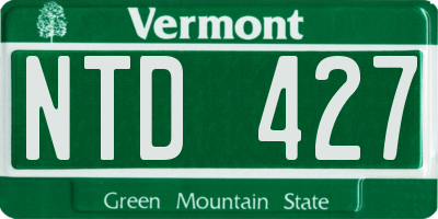 VT license plate NTD427