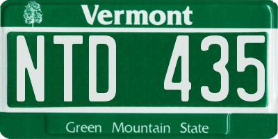VT license plate NTD435