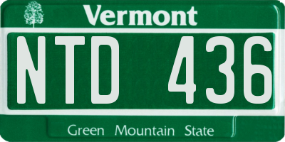 VT license plate NTD436