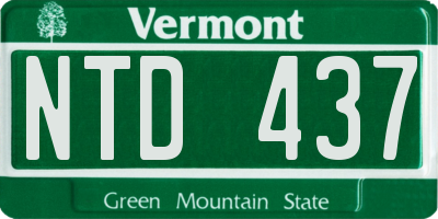 VT license plate NTD437