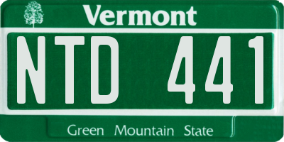 VT license plate NTD441