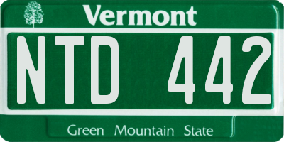 VT license plate NTD442