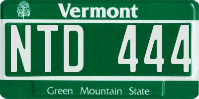VT license plate NTD444
