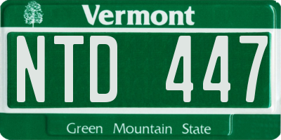 VT license plate NTD447