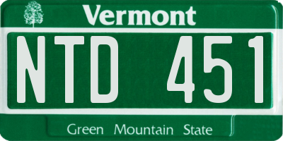 VT license plate NTD451