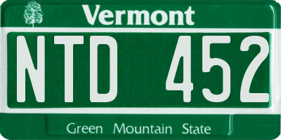 VT license plate NTD452