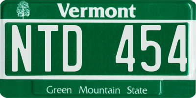 VT license plate NTD454