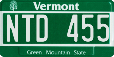 VT license plate NTD455