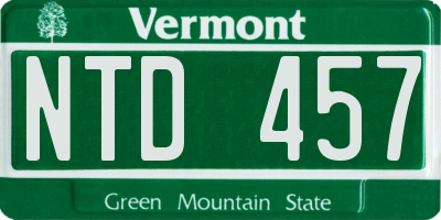 VT license plate NTD457