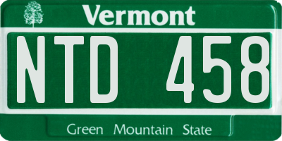 VT license plate NTD458
