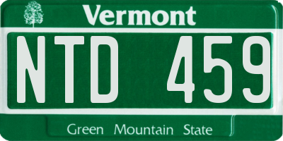 VT license plate NTD459