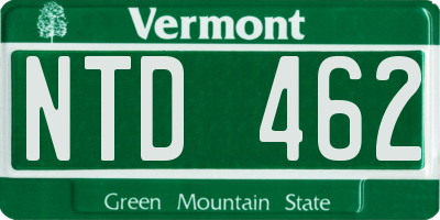 VT license plate NTD462