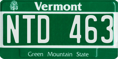 VT license plate NTD463