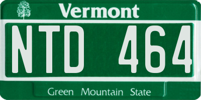 VT license plate NTD464