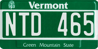 VT license plate NTD465