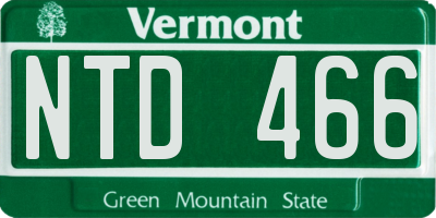 VT license plate NTD466