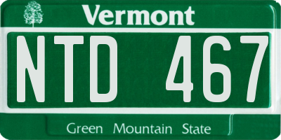 VT license plate NTD467