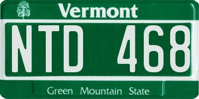 VT license plate NTD468