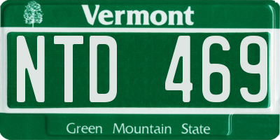 VT license plate NTD469