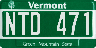 VT license plate NTD471