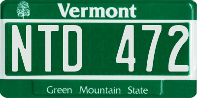 VT license plate NTD472