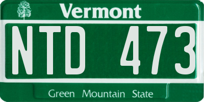 VT license plate NTD473