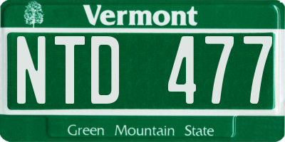 VT license plate NTD477