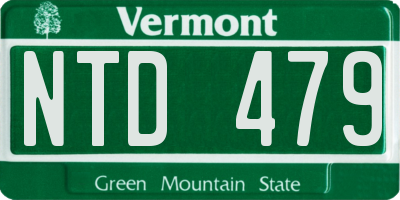 VT license plate NTD479