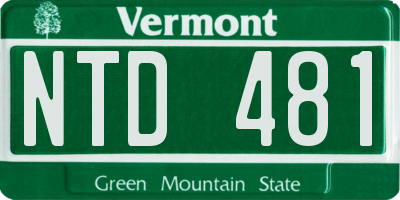 VT license plate NTD481