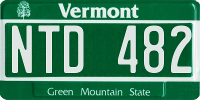 VT license plate NTD482