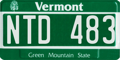 VT license plate NTD483