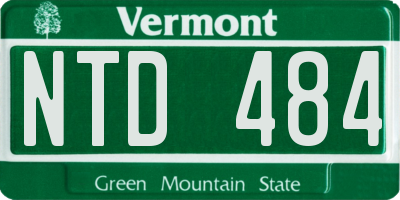 VT license plate NTD484