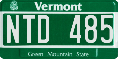 VT license plate NTD485