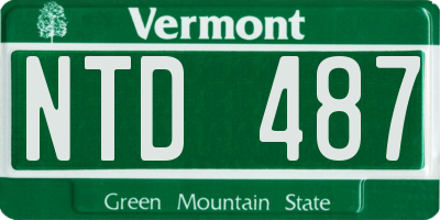 VT license plate NTD487