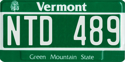 VT license plate NTD489