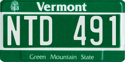 VT license plate NTD491