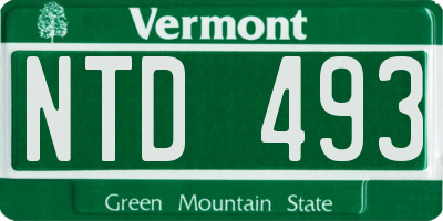 VT license plate NTD493