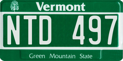 VT license plate NTD497