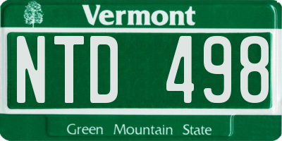 VT license plate NTD498