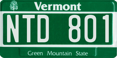 VT license plate NTD801