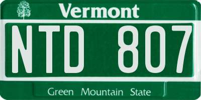 VT license plate NTD807