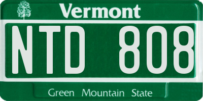 VT license plate NTD808