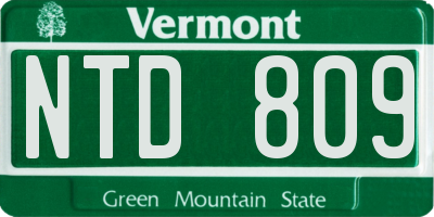 VT license plate NTD809