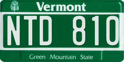 VT license plate NTD810