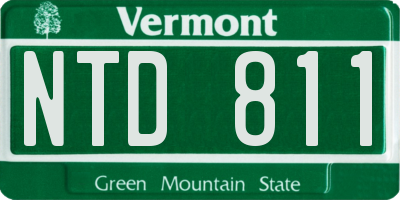 VT license plate NTD811
