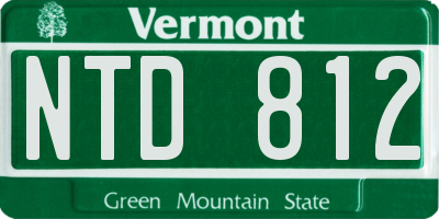 VT license plate NTD812