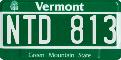 VT license plate NTD813